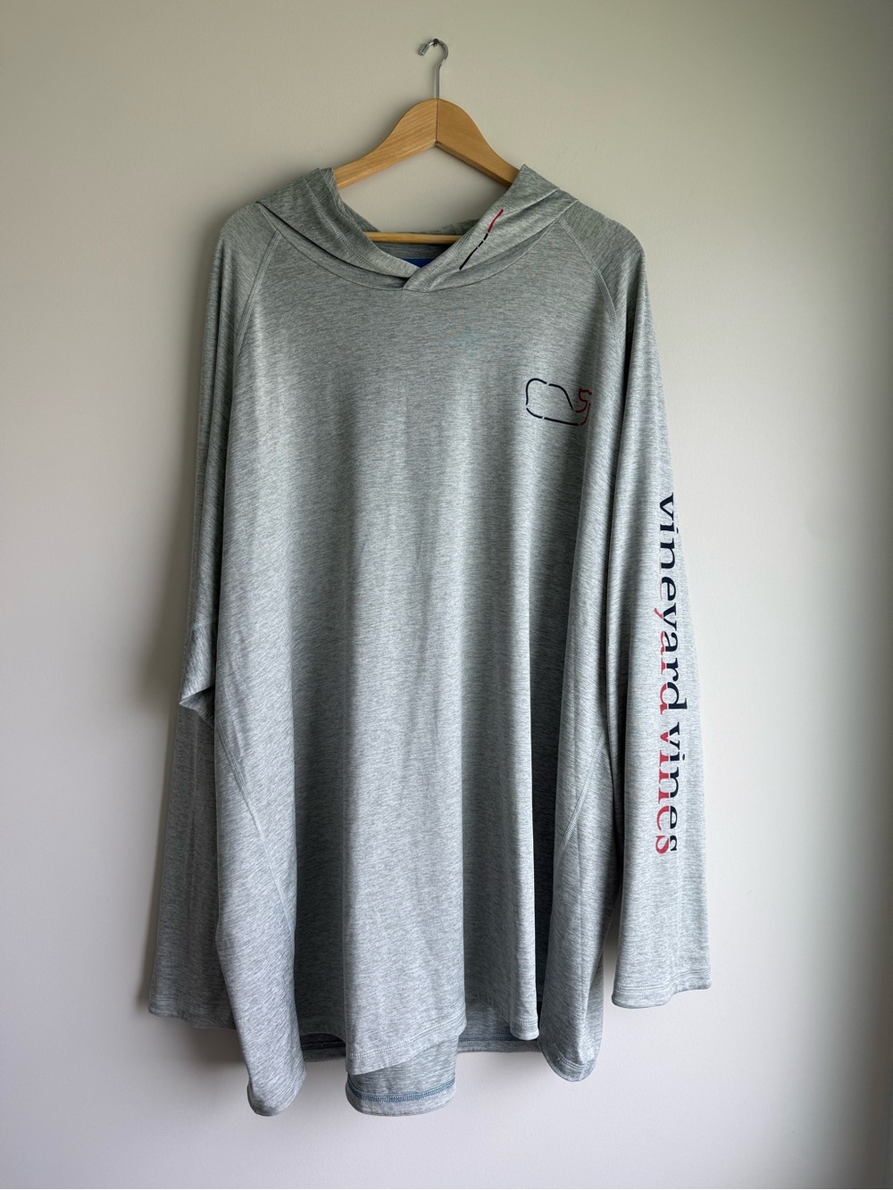 Vineyard Vines Performance Hooded Long Sleeve Shirt Men 5XT Gray